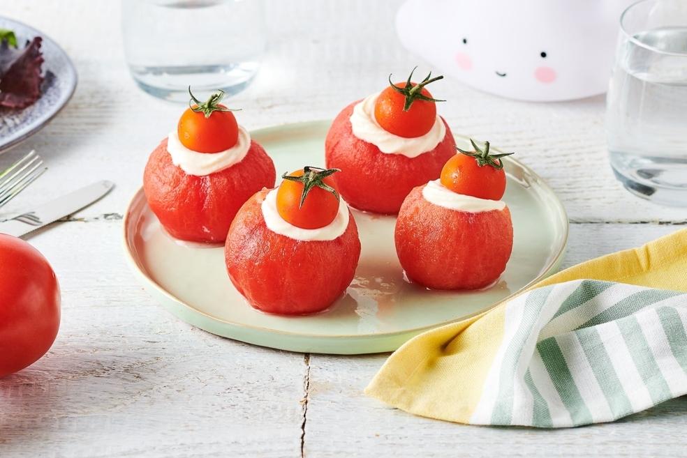 Religieuses tomate et crème de mozzarella