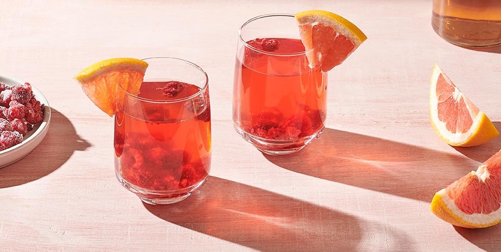Sangria pamplemousse, framboises et rosé