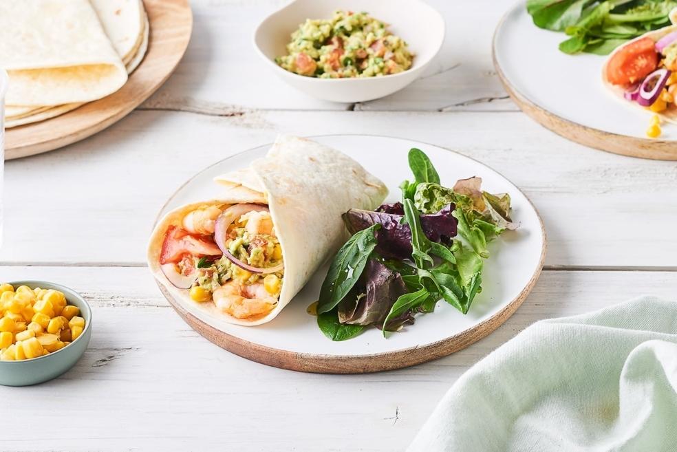 Tacos de crevettes grillées et guacamole au citron vert