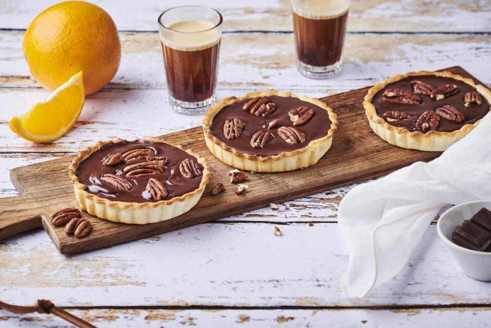Tartelettes chocolat-orange et noix de pécan