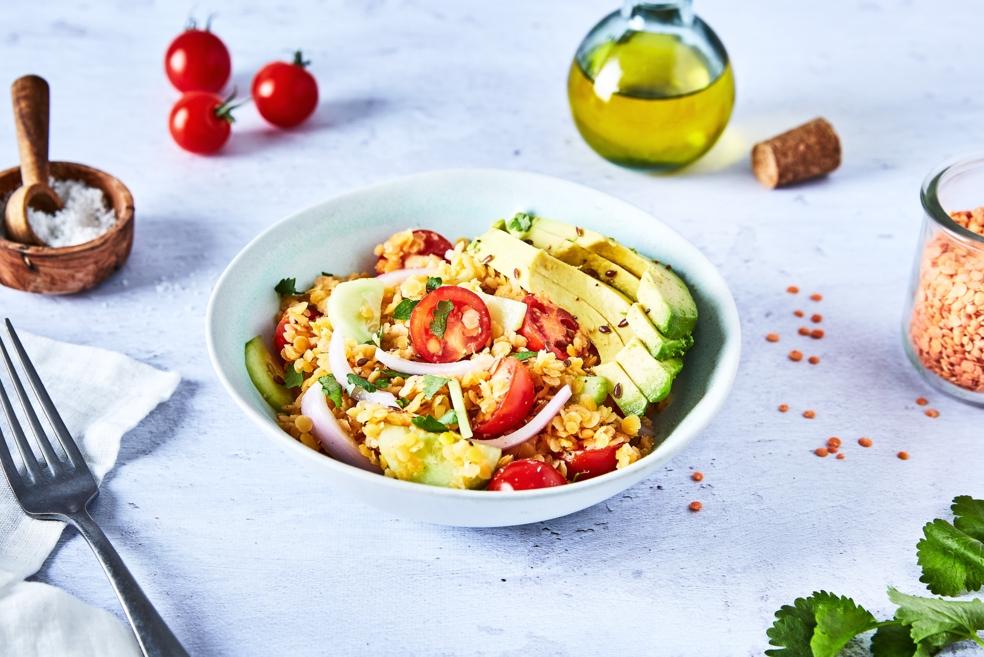 Salade de lentilles corail