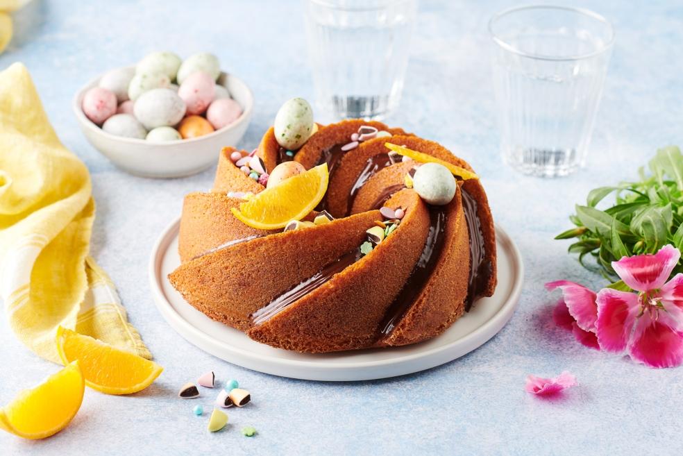 Easter bundt cake à l’orange et glaçage au chocolat