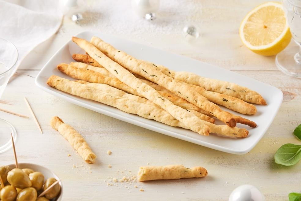 Gressins au fromage et basilic