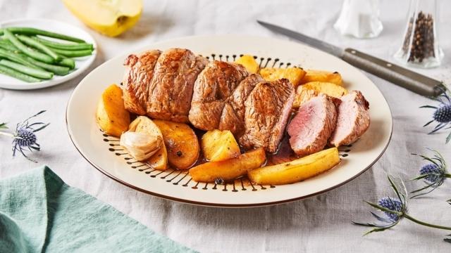 Filet mignon aux pommes et au cidre