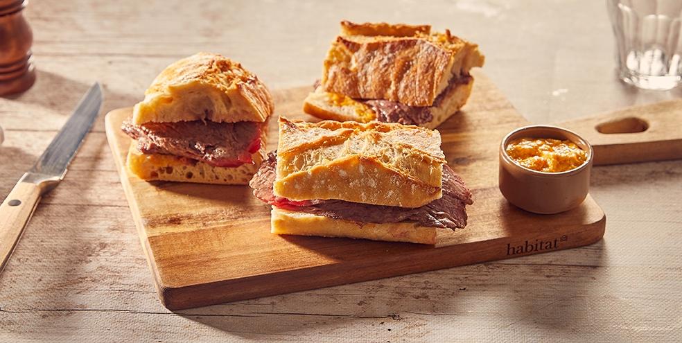 Sandwich à la bavette et à l'aïoli