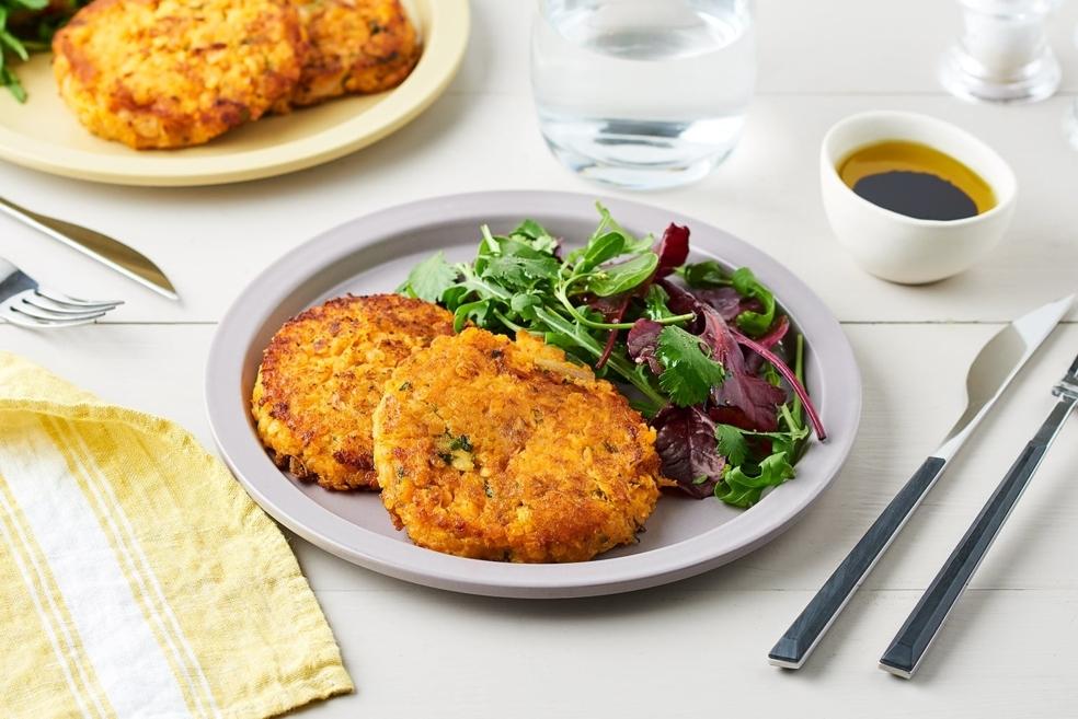 Galette de patates douces et lentilles corail