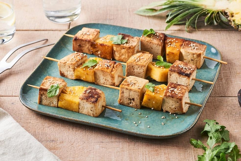 Brochettes d'ananas et tofu
