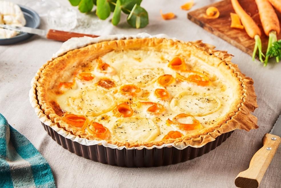 Tarte aux carottes et au Rocamadour
