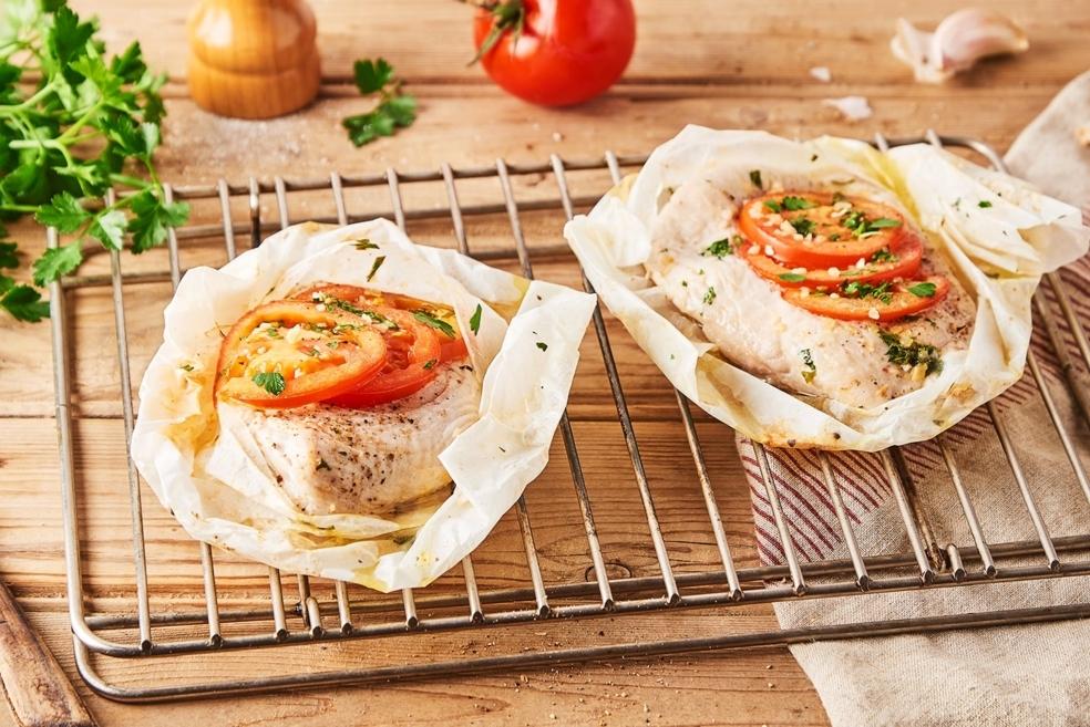 Escalopes de dinde en papillotes