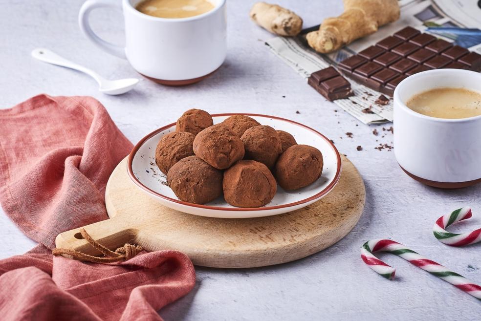 Truffes au chocolat au lait et gingembre
