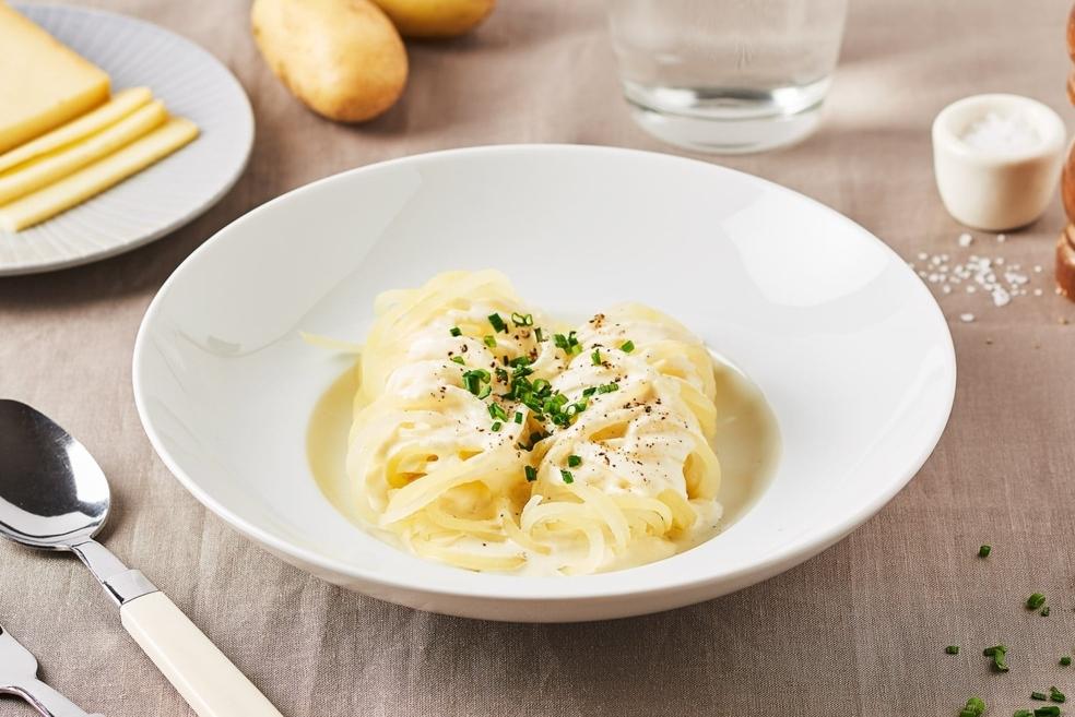 Spaghettis de pommes de terre à la tomme de montagne