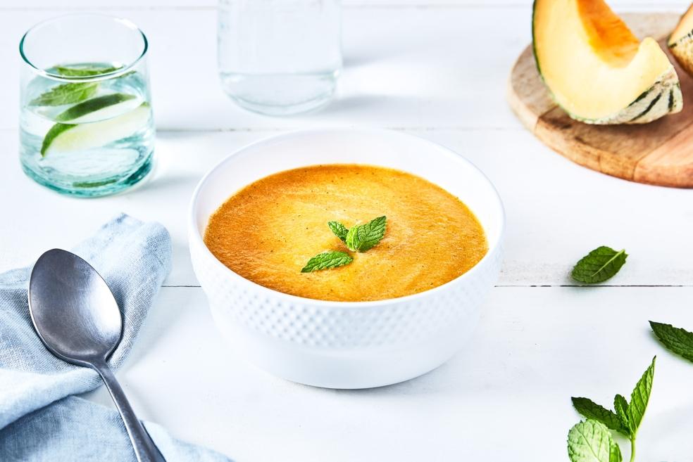 Soupe de melon glacé à la menthe