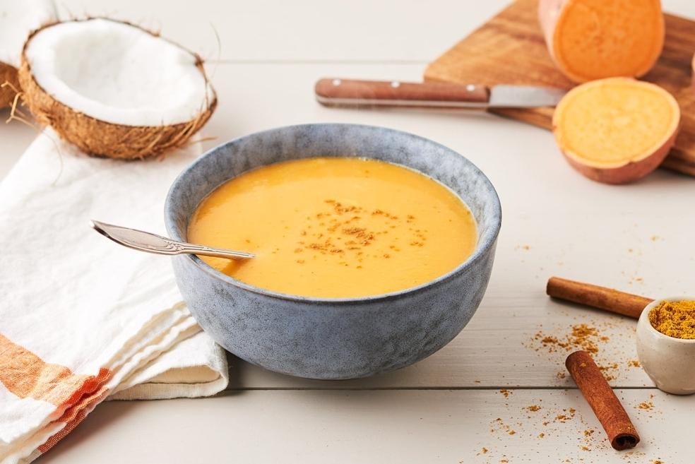 Velouté patate douce au lait de coco