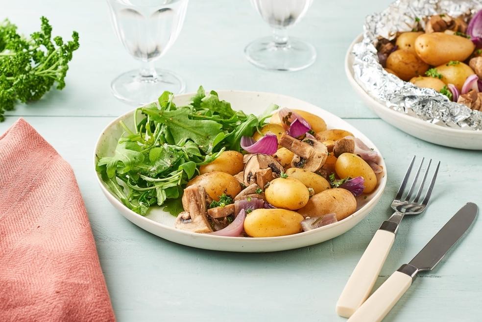 Papillotes de pommes de terre grenaille et champignons