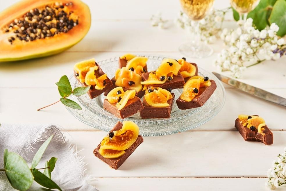 Fudge de chocolat et papaye