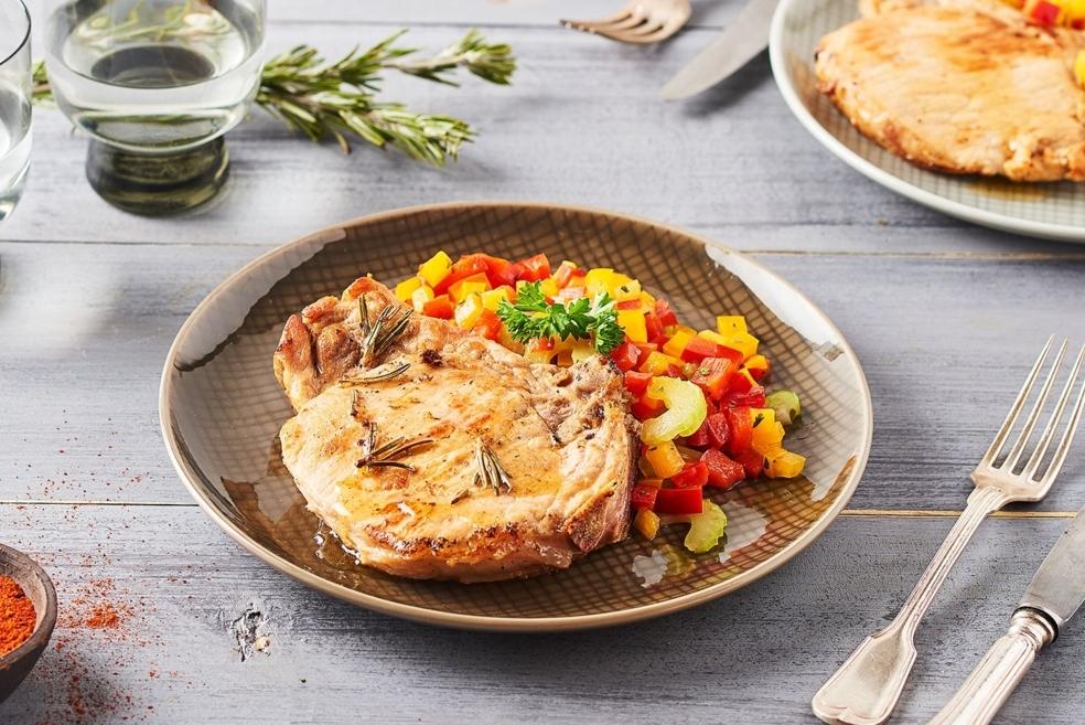 Côtes de porc aux poivrons