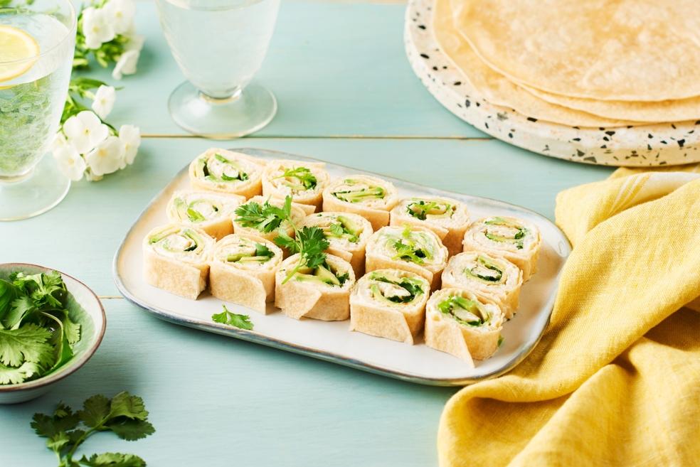 Minis wraps crabe, avocat et coriandre