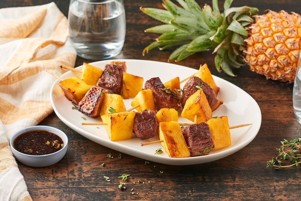 Brochettes de magret de canard à l'ananas