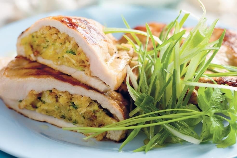 Steaks de porc farcis aux oignons