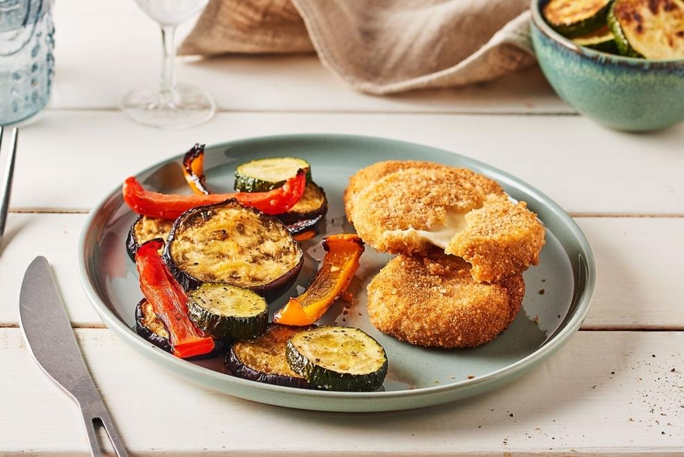 Mozzarella panée et légumes du soleil