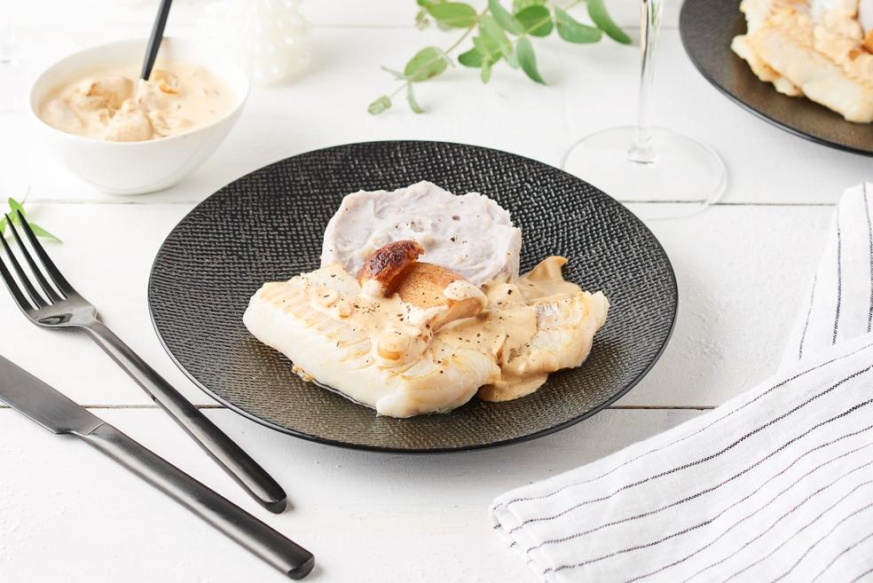 Filet de merlan sauce aux cèpes