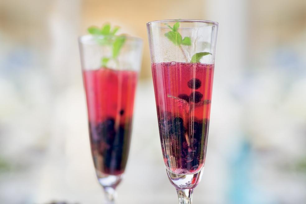 Soupe de Champagne aux myrtilles