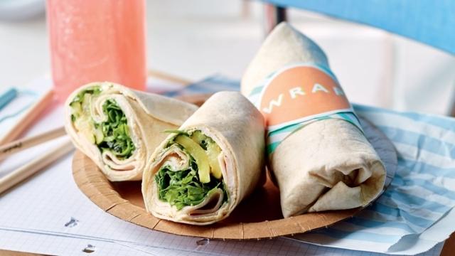 Wraps à la dinde, courgettes et crème de noix de cajou