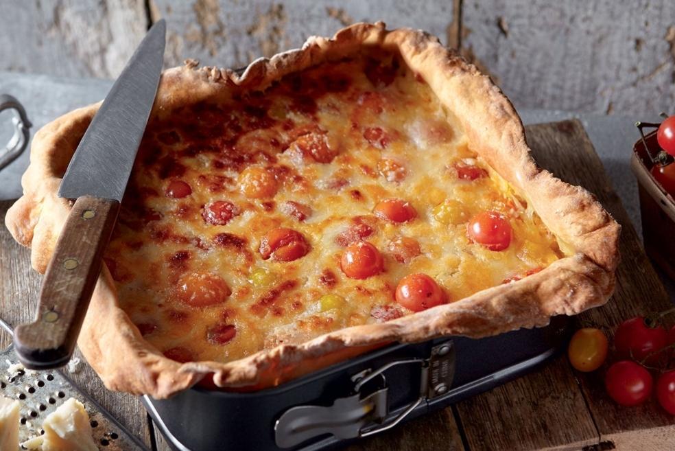 Quiche aux tomates et fromages italiens