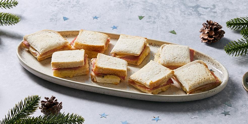 Mini croque-monsieur au jambon et à la truffe