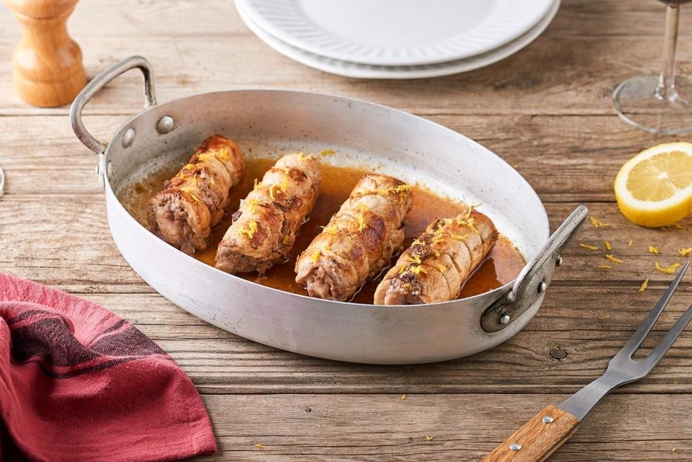 Porc roulé grillé au citron et à l’ail