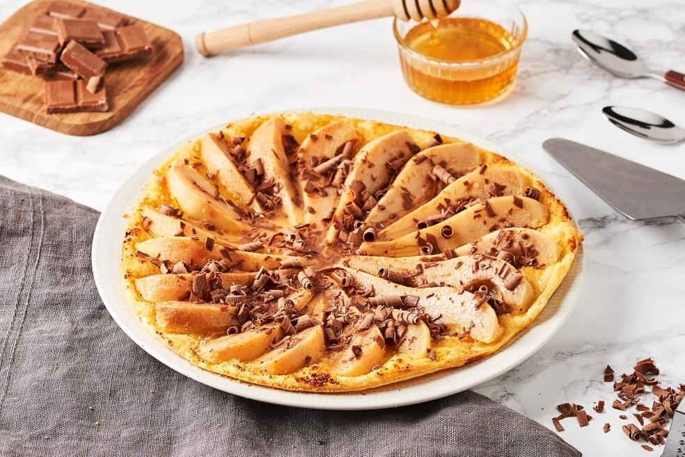 Tarte fine aux poires et copeaux de chocolat
