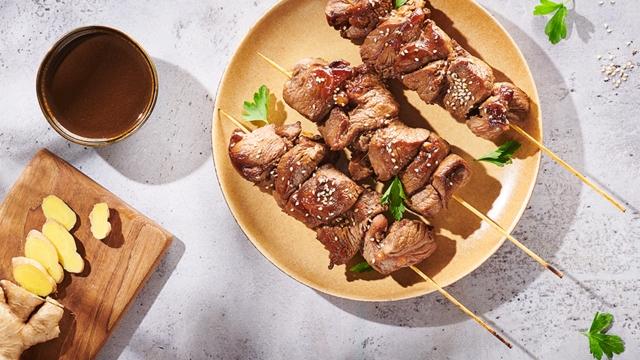 Brochettes de bœuf façon teriyaki