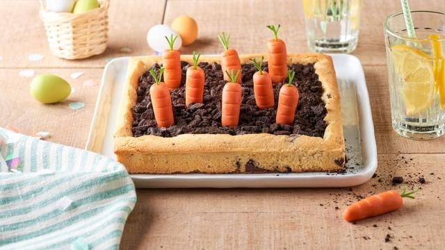 Potager cookie, crumble chocolat et carotte en pâte d’amande