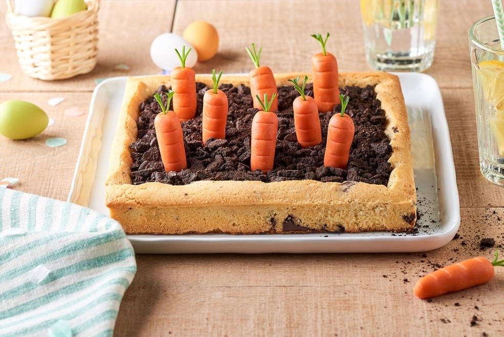 Potager cookie, crumble chocolat et carotte en pâte d’amande