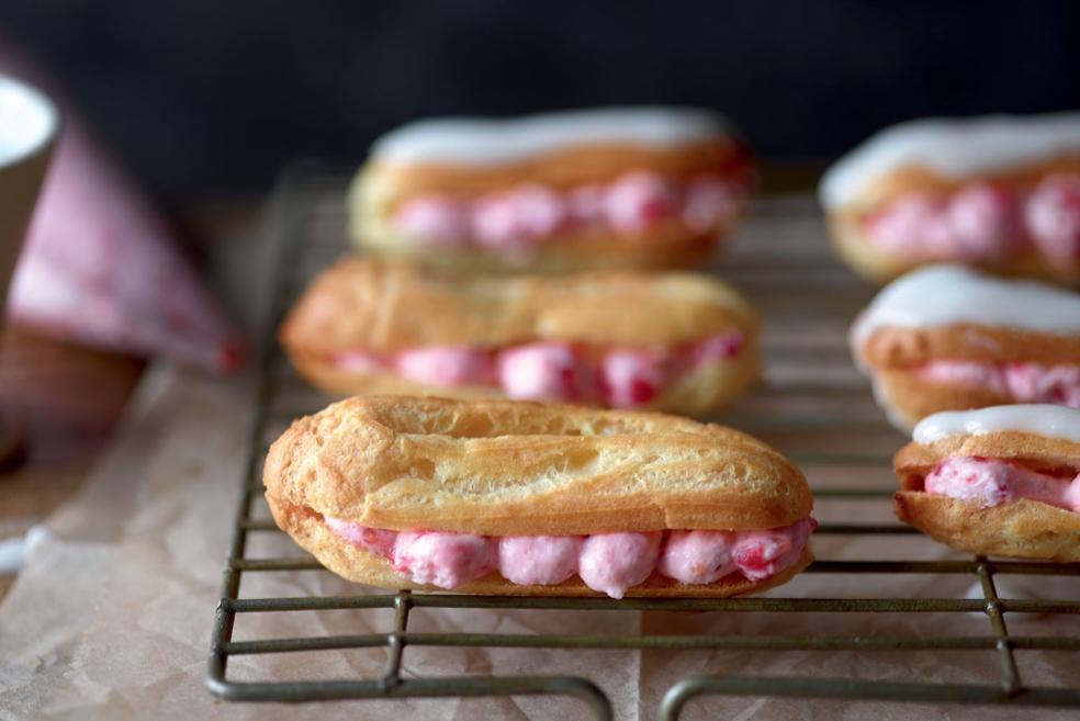 Mini éclairs à la framboise