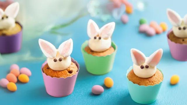 Cupcakes lapins au chocolat blanc