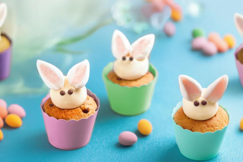 Cupcakes lapins au chocolat blanc