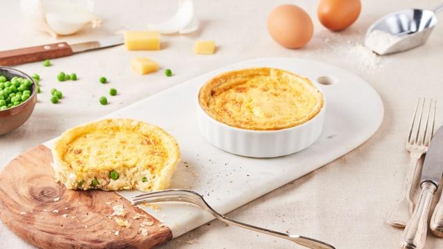 Mini quiches comté et petits pois