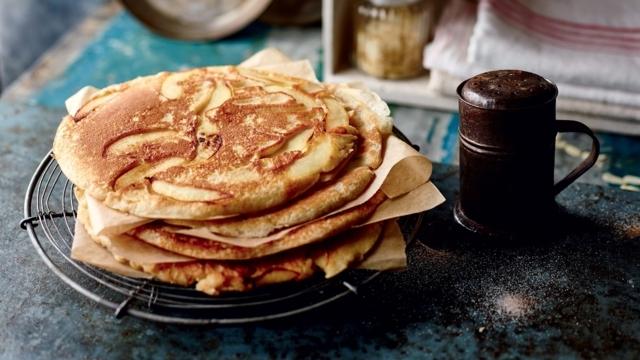 Pancakes aux pommes et amandes