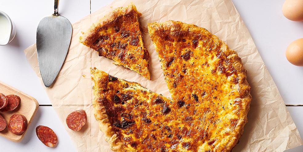 Quiche lorraine au chorizo