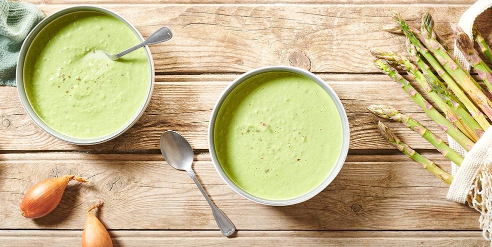 Gaspacho d'asperges aux petits pois
