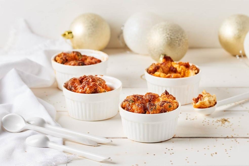 Mini soufflés au chorizo et emmental