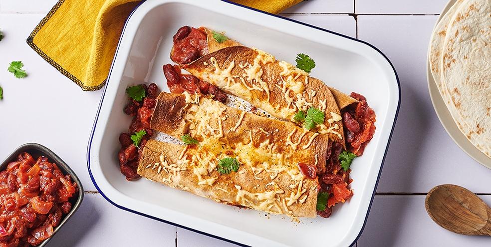 Enchiladas végétariennes au cheddar