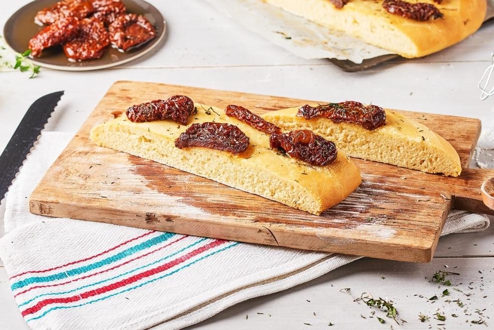 Foccacia aux tomates séchées et thym