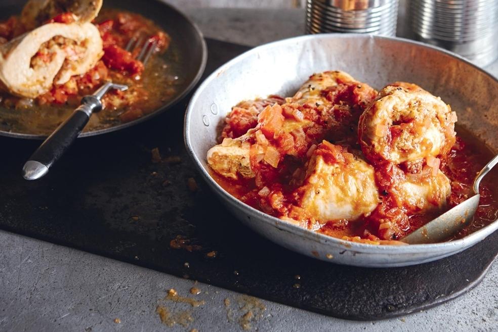 Roulés de poulet farcis à la tomate