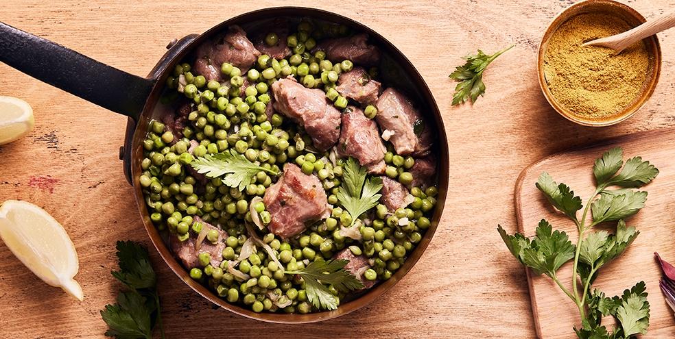 Curry d'agneau aux petits pois