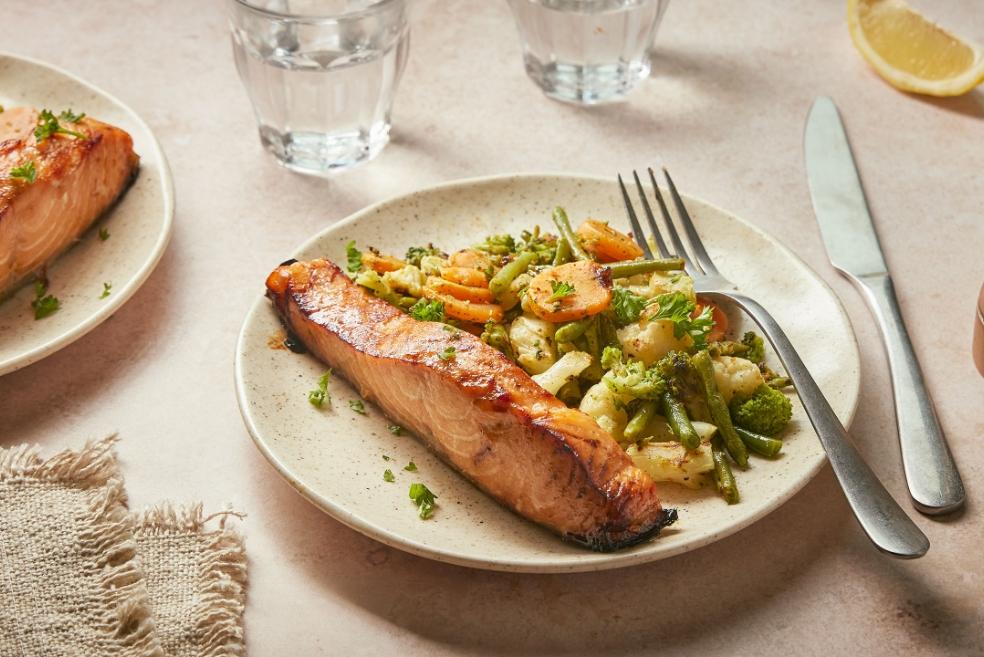 Pavés de saumon caramélisés à la friteuse à air chaud