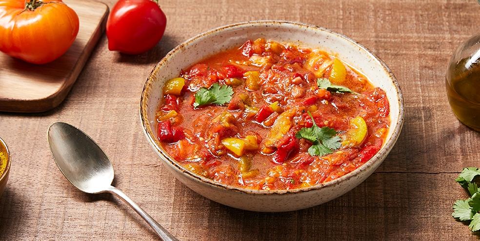 Salade marocaine Taktouka aux tomates et aux poivrons
