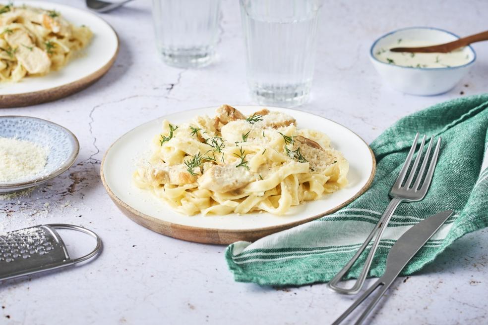Tagliatelles au poulet et citron