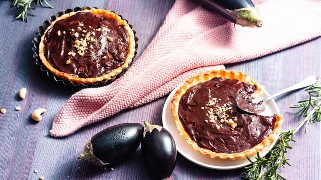 Tartelettes chocolat-aubergine